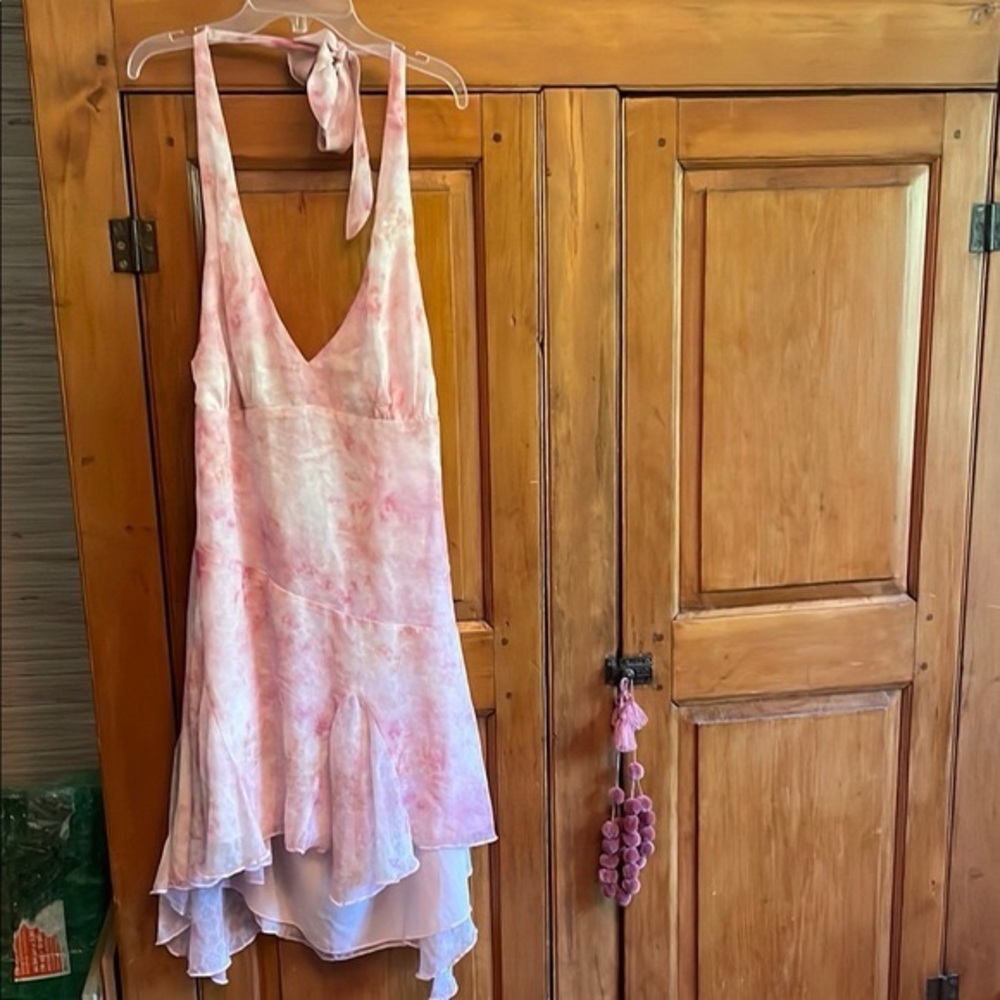 NWT Princess Polly Valorie Halter Mini Dress Pink Curve